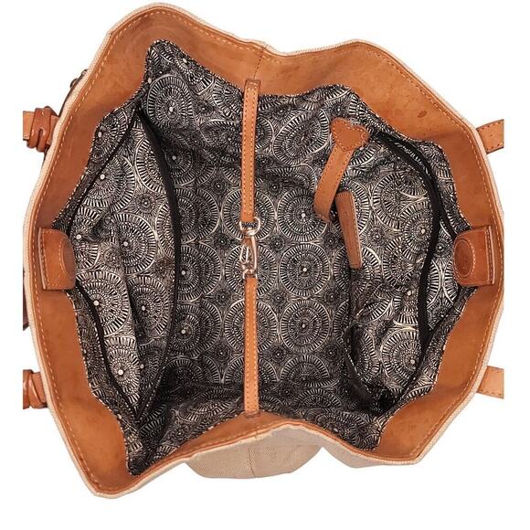 Brighton Ferrara Coll Giovana Canvas & Leather 3D Medallion Convertible Tote Bag - Picture 8 of 9